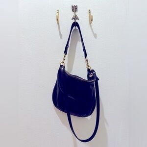 Clare V black Italian leather moyen messenger